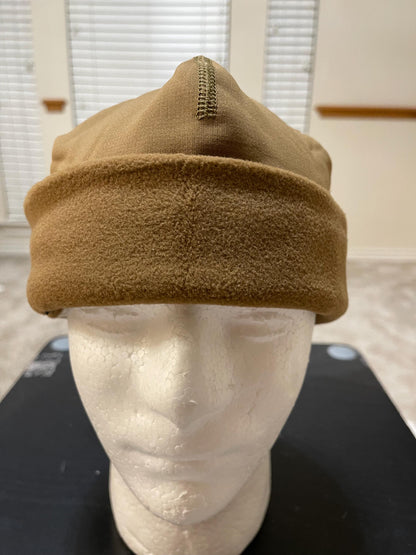New Genuine Polartec USMC Coyote Brown micro fleece cap/Binnie HAT L/XL.