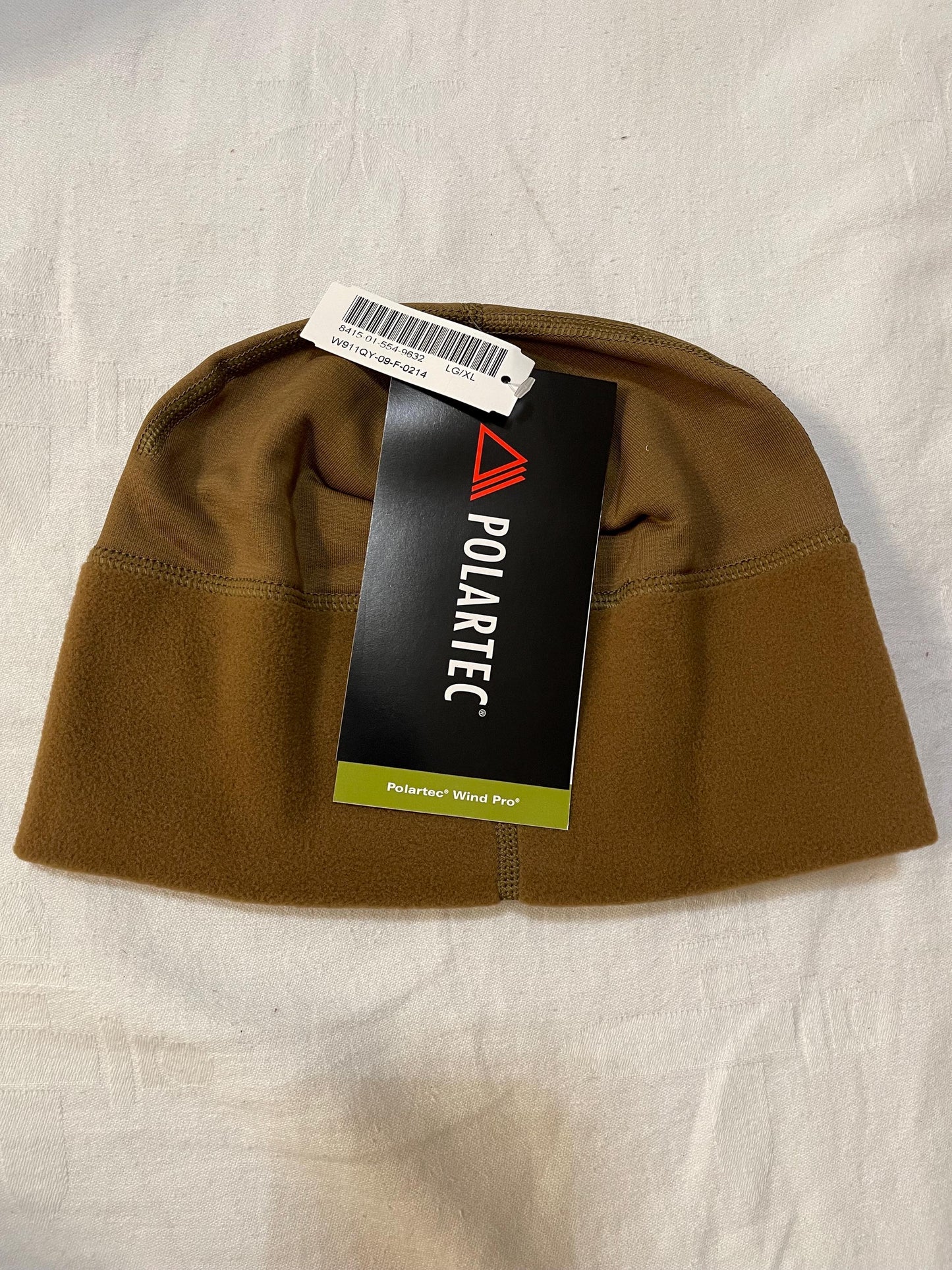 New Genuine Polartec USMC Coyote Brown micro fleece cap/Binnie HAT L/XL.