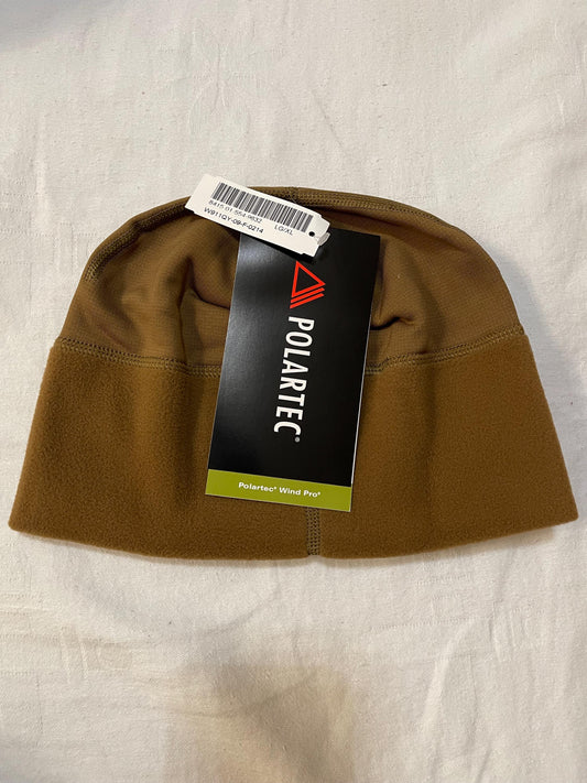 New Genuine Polartec USMC Coyote Brown micro fleece cap/Binnie HAT L/XL.