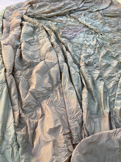 French Military 28' FT Round Parachute, canopy, Shoot multi color (OD.Tan. Khaki mix)