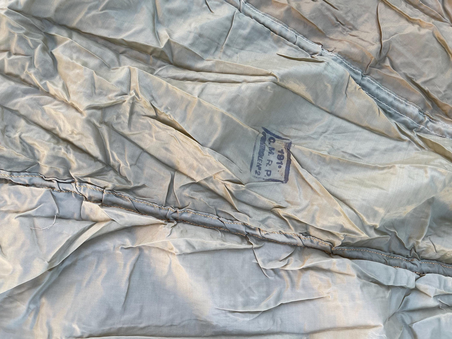 French Military 28' FT Round Parachute, canopy, Shoot multi color (OD.Tan. Khaki mix)