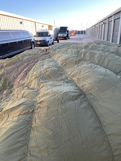 French Military 28' FT Round Parachute, canopy, Shoot multi color (OD.Tan. Khaki mix)