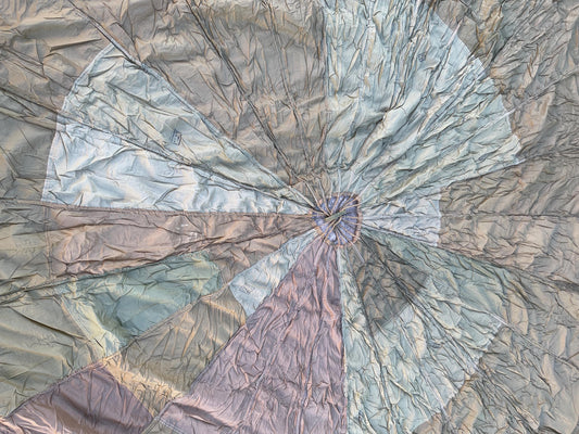 French Military 28' FT Round Parachute, canopy, Shoot multi color (OD.Tan. Khaki mix)