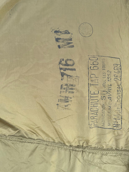 French Military 28' FT Parachute, canopy, Photo Shoot OD. Green.