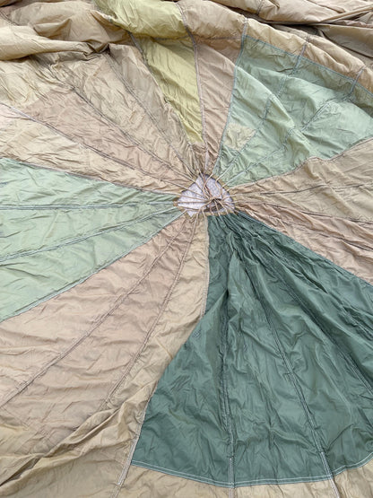French Military 28' FT Parachute, canopy, Photo Shoot OD. Green.