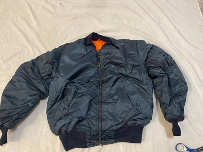 USAF MA-1 Navy Blue vintage flight jacket by Greenbrier mnfg new made in USA. Medium/ Large & Extra Large.