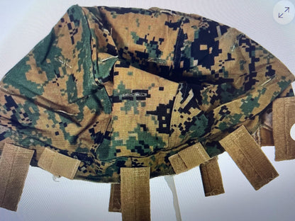 New USMC ECH reversible helmet cover w/ NVG cutout woodland desertmarpat Large