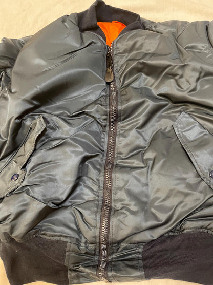 USAF MA-1 Navy Blue vintage flight jacket by Greenbrier mnfg new made in USA. Medium/ Large & Extra Large.