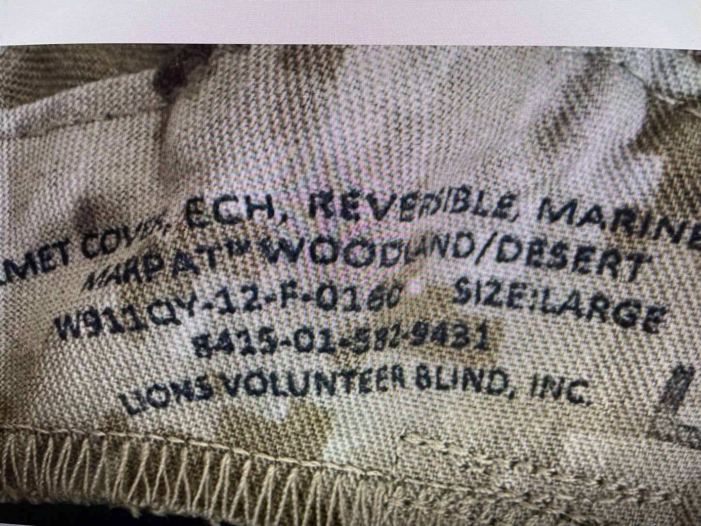 New USMC ECH reversible helmet cover w/ NVG cutout woodland desertmarpat Large