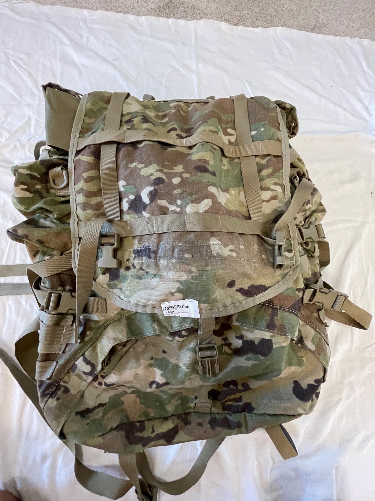 Genuine US military multicam/ocp mollee II Rucksack /FILBE Complete with Frame, shoulder straps and 2 sustainment Pouches.