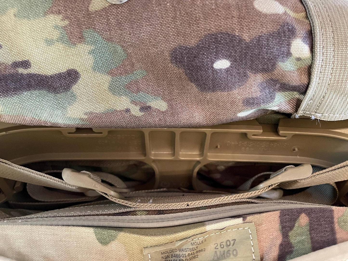 Genuine US military multicam/ocp mollee II Rucksack /FILBE Complete with Frame, shoulder straps and 2 sustainment Pouches.