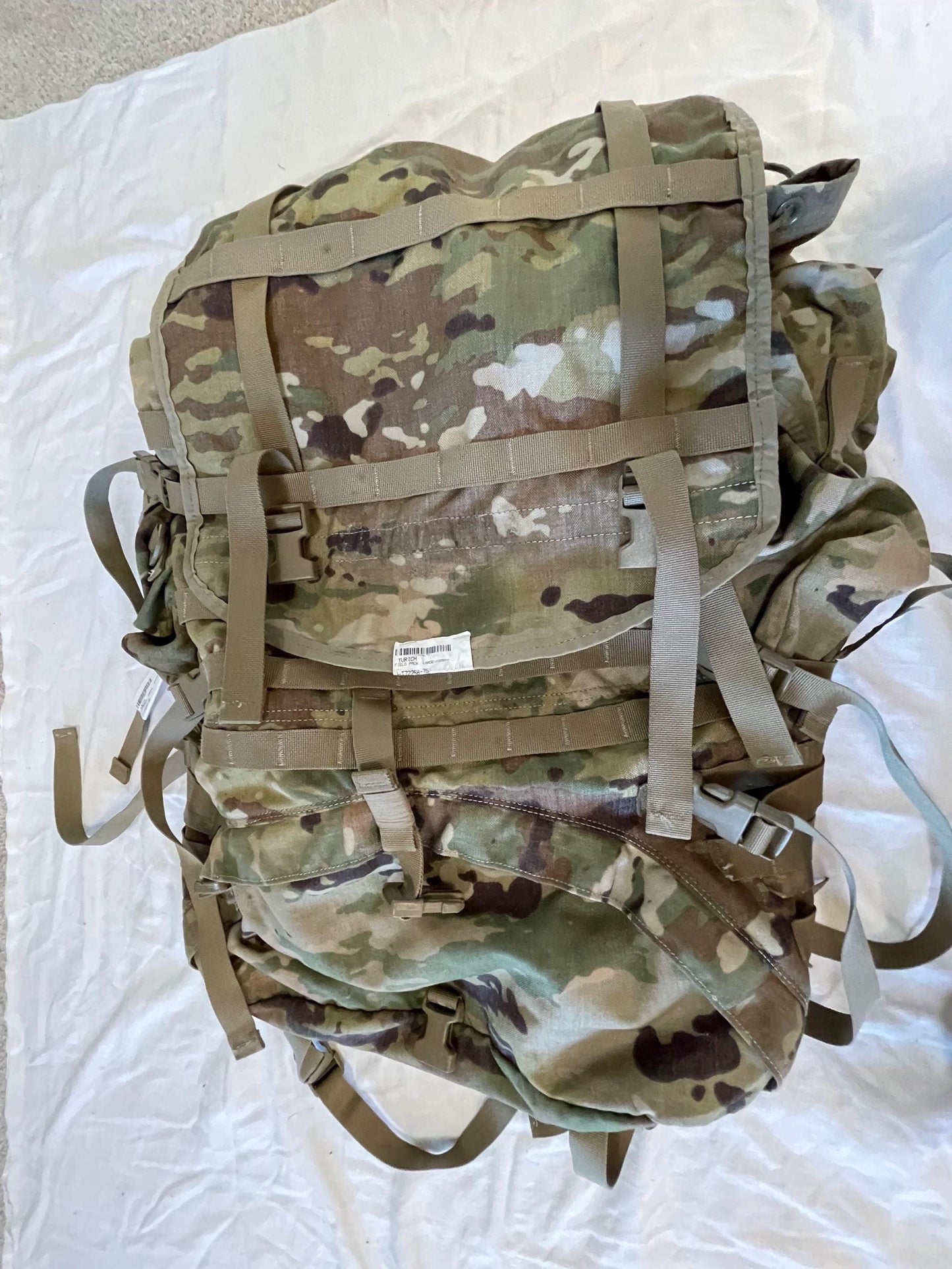 Genuine US military multicam/ocp mollee II Rucksack /FILBE Complete with Frame, shoulder straps and 2 sustainment Pouches.