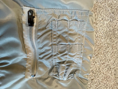 USAF style US made MA 1 Silver to orange reversible Iconic Vintage Jacket made by Greenbrier Manufacturer Tennessee.Jacke