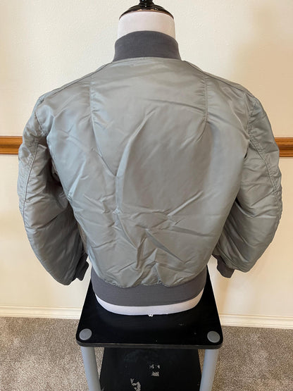 USAF style US made MA 1 Silver to orange reversible Iconic Vintage Jacket made by Greenbrier Manufacturer Tennessee.Jacke