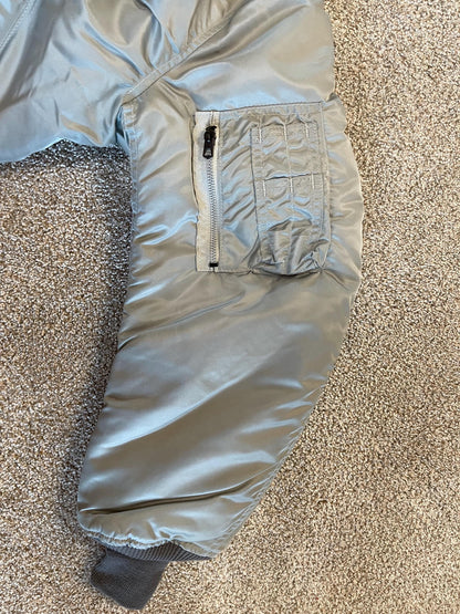 USAF style US made MA 1 Silver to orange reversible Iconic Vintage Jacket made by Greenbrier Manufacturer Tennessee.Jacke