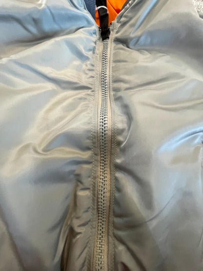 USAF style US made MA 1 Silver to orange reversible Iconic Vintage Jacket made by Greenbrier Manufacturer Tennessee.Jacke