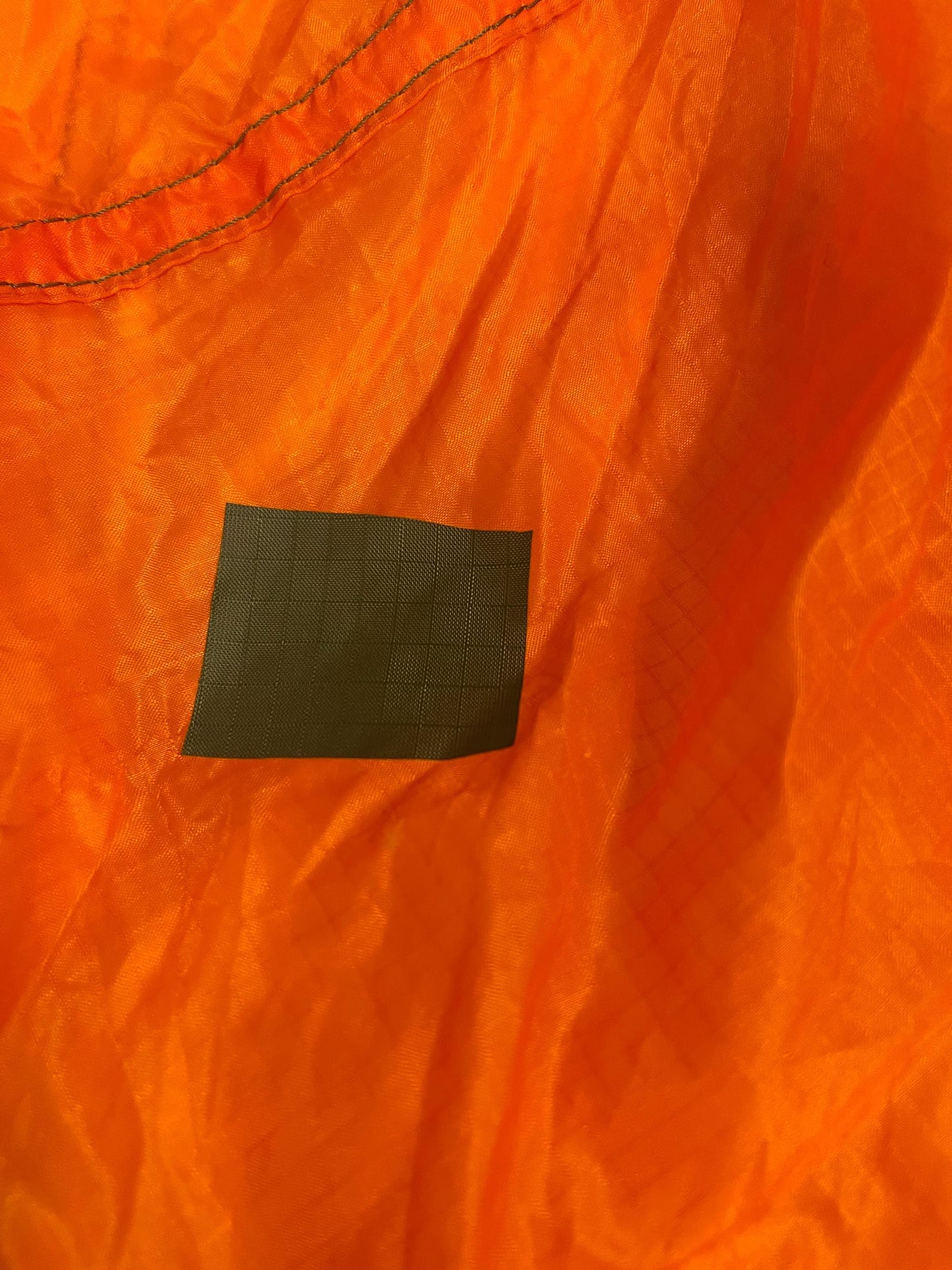 US military 28 ft. Round Orange and white Nylon Parachute with harness , lines and small white chute,
