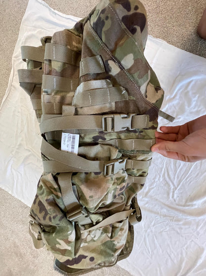 Genuine US military multicam/ocp mollee II Rucksack /FILBE Complete with Frame, shoulder straps and 2 sustainment Pouches.