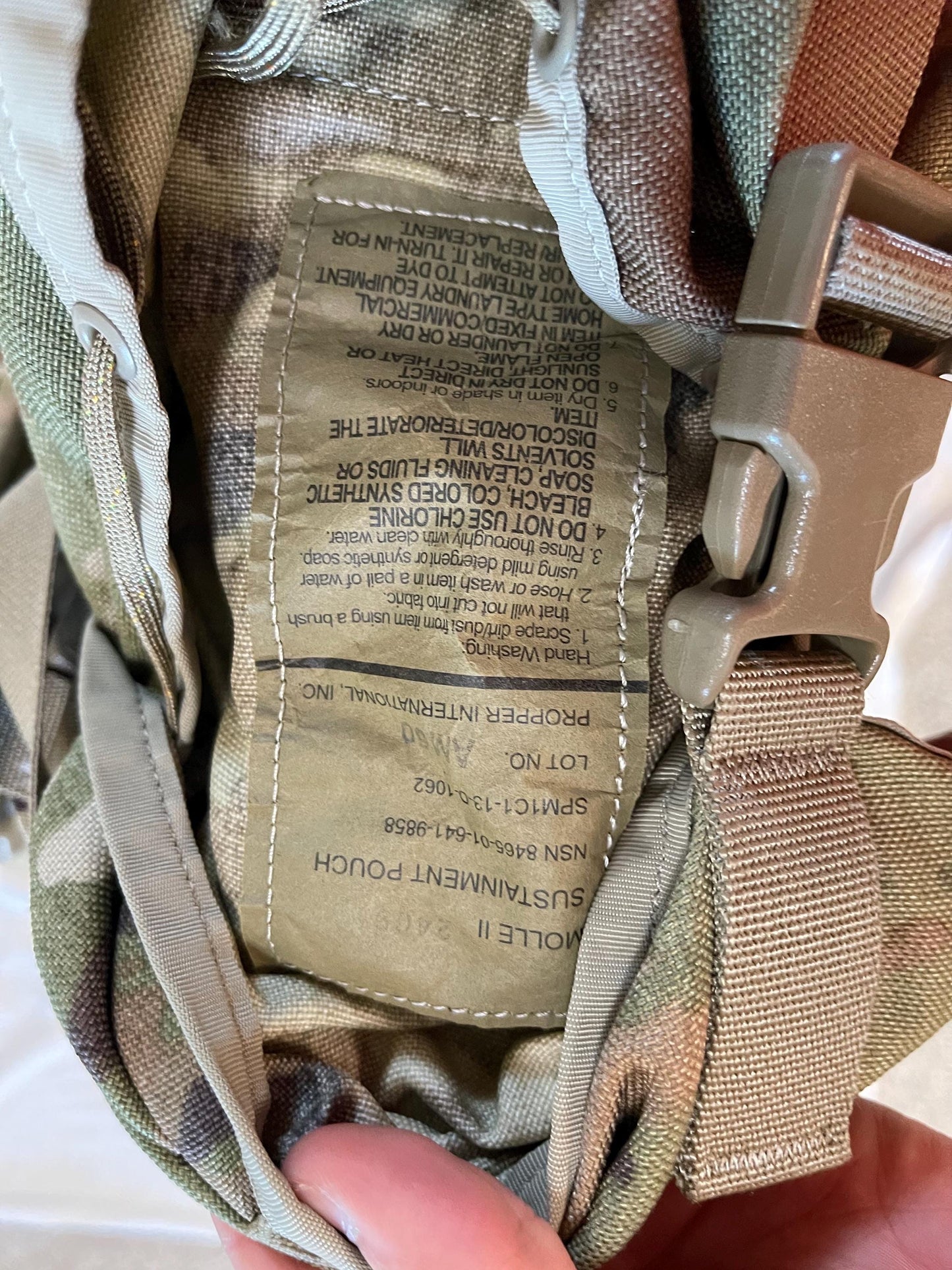 Genuine US military multicam/ocp mollee II Rucksack /FILBE Complete with Frame, shoulder straps and 2 sustainment Pouches.
