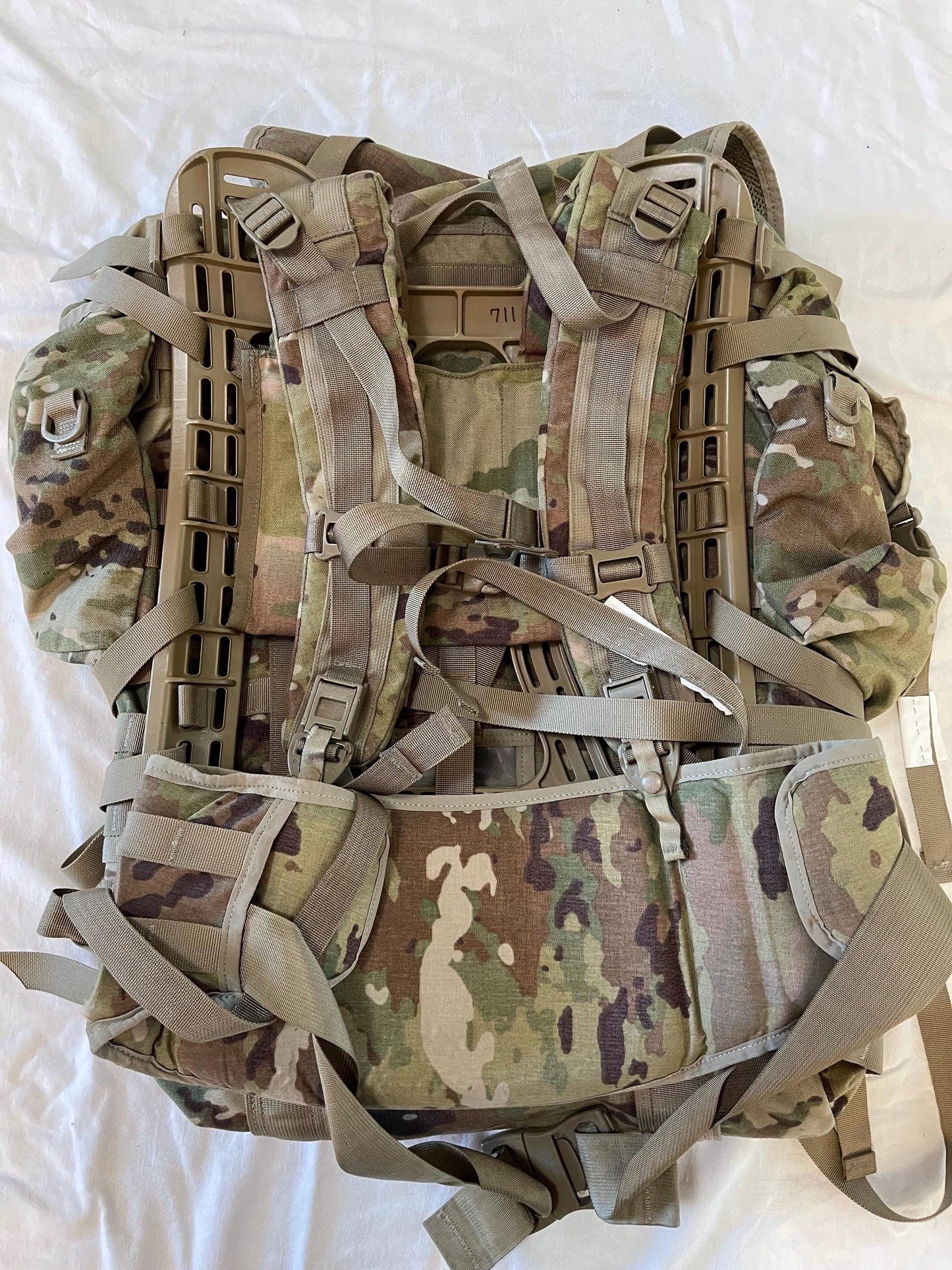 Genuine US military multicam/ocp mollee II Rucksack /FILBE Complete with Frame, shoulder straps and 2 sustainment Pouches.
