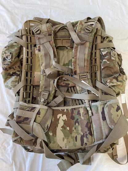 Genuine US military multicam/ocp mollee II Rucksack /FILBE Complete with Frame, shoulder straps and 2 sustainment Pouches.