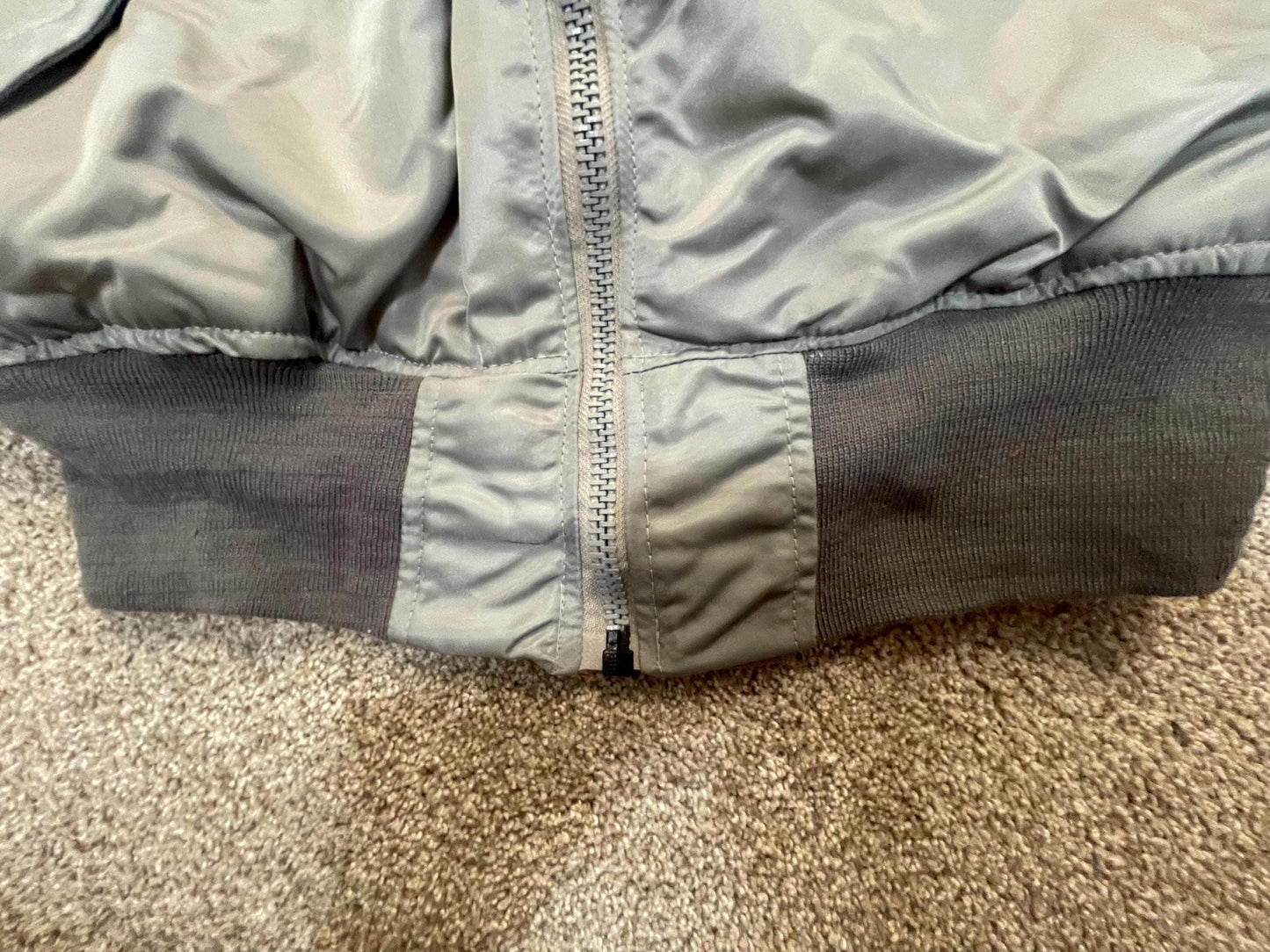 USAF style US made MA 1 Silver to orange reversible Iconic Vintage Jacket made by Greenbrier Manufacturer Tennessee.Jacke
