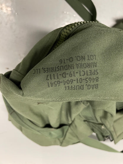 Genuine US Military OD green Improved duffle bag with backpack shoulder straps.