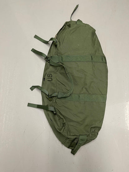 Genuine US Military OD green Improved duffle bag with backpack shoulder straps.