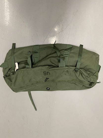 Genuine US Military OD green Improved duffle bag with backpack shoulder straps.