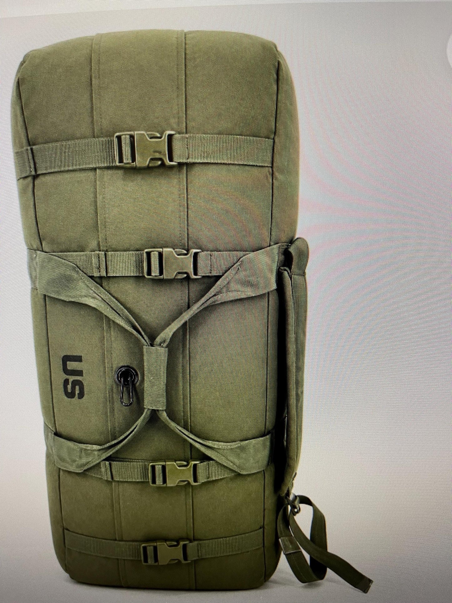 Genuine US Military OD green Improved duffle bag with backpack shoulder straps.