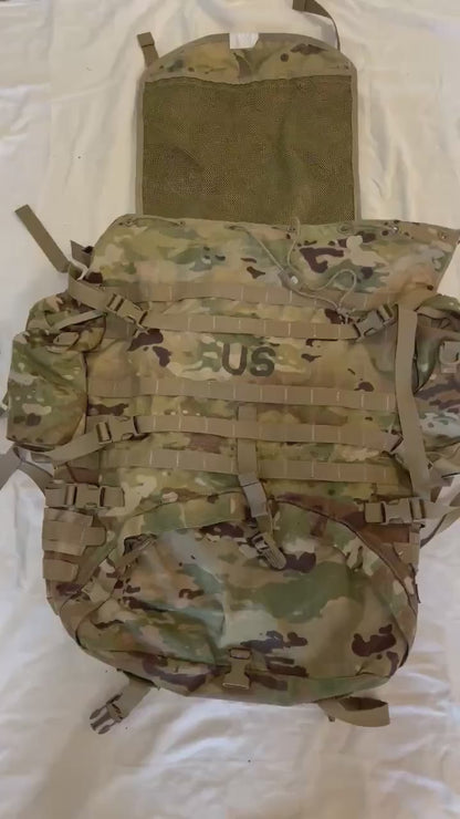 Genuine US military multicam/ocp mollee II Rucksack /FILBE Complete with Frame, shoulder straps and 2 sustainment Pouches.
