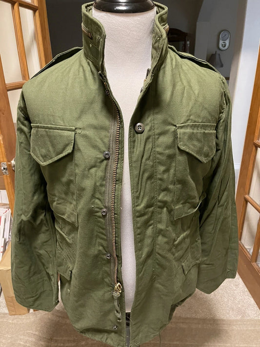 US MILITARY TYPE VINTAG M65FIELD JKT OD GREEN US MADE W/ US GI LINER XSM REG NEW - Image 1