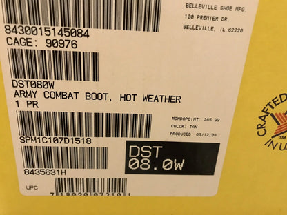 Genuine US Army 3 Layers Hot Weather Desert Combat Boots By Belleville 8Wide New - Image 10