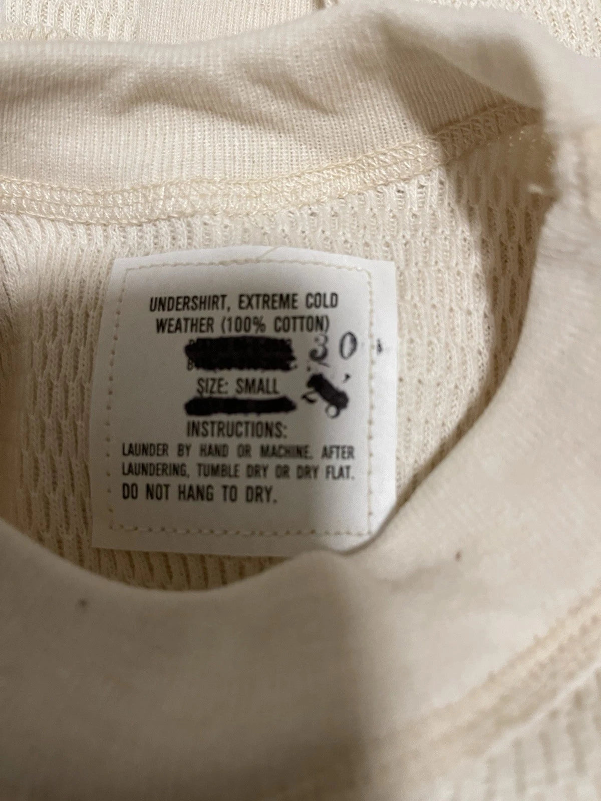  US Military Vintage   Ext Cold Weather ECW Thermal LS 100% Cotton Shirt Small  - Image 5