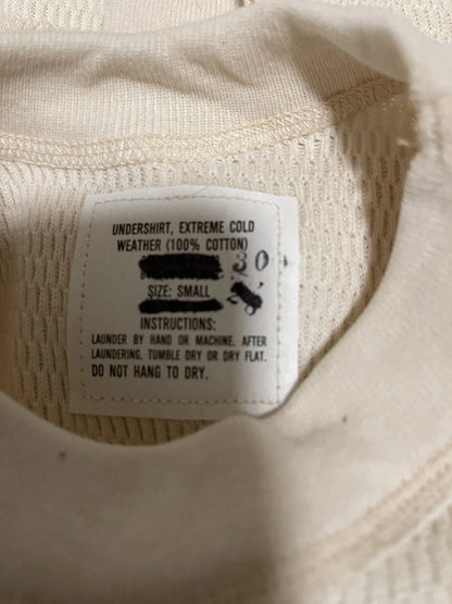  US Military Vintage   Ext Cold Weather ECW Thermal LS 100% Cotton Shirt Small  - Image 5