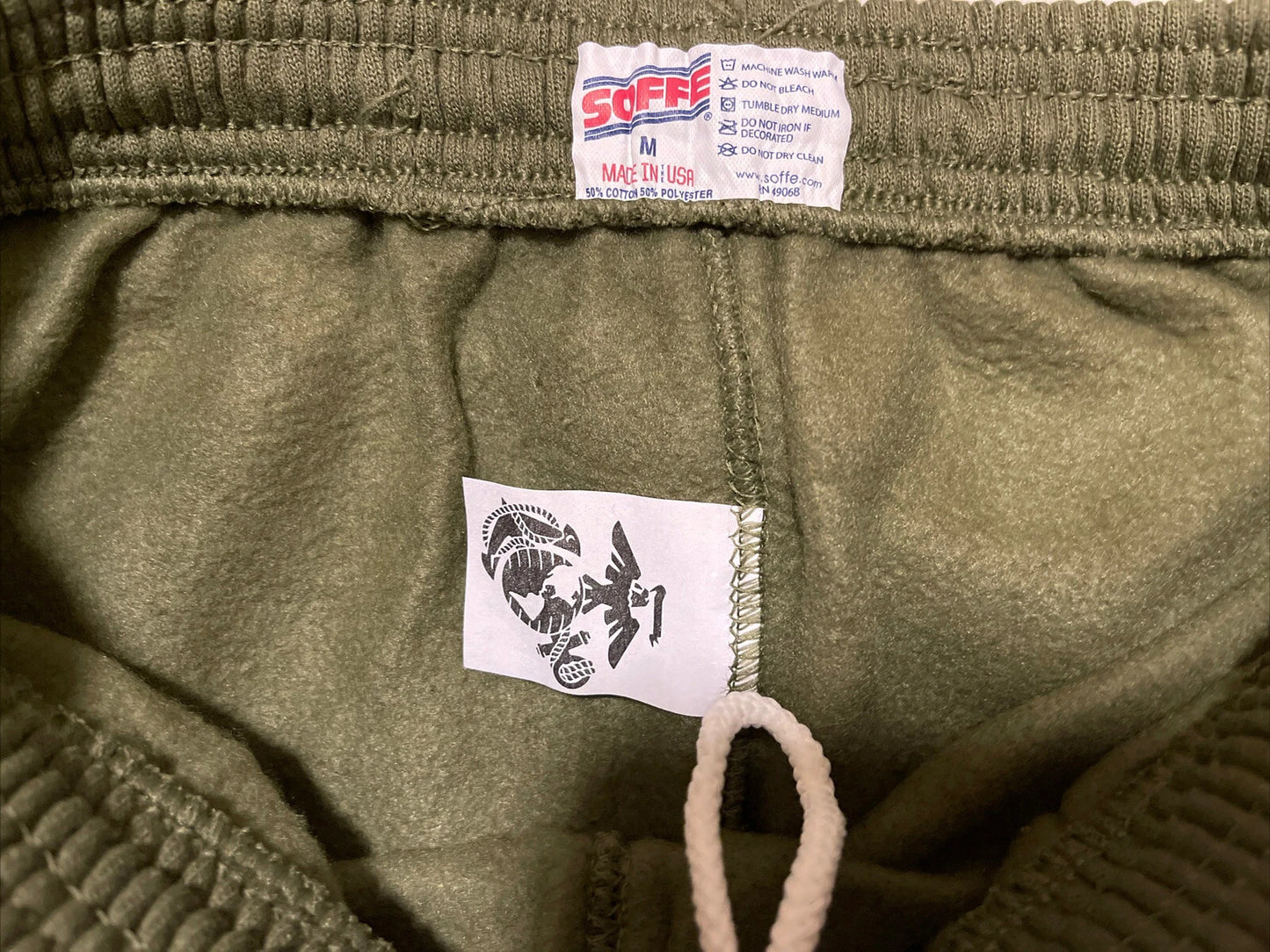 USMC PT Sweat Pant & Shirt Marine Issue  Military OD Green Medium  - Made in USA - Image 10