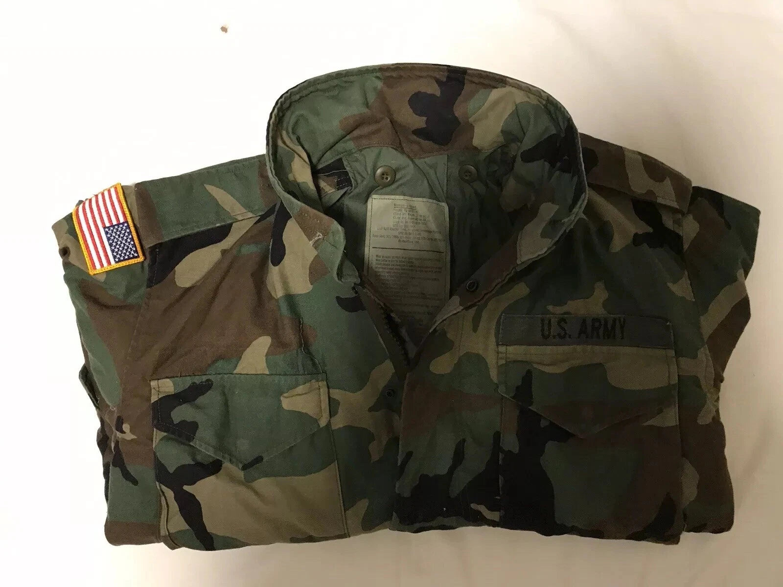 Genuine US Military Woodland Camoflauge M65 Field Jacket MXS Used Excellent - Image 4