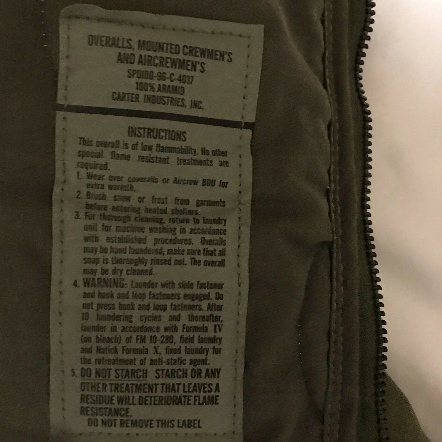 US MILITARY ARMY AIRFORCE INSULATED NOMEX HIGH QUALITY OVERALL SNOW&SPORT SM.SHT - Image 5