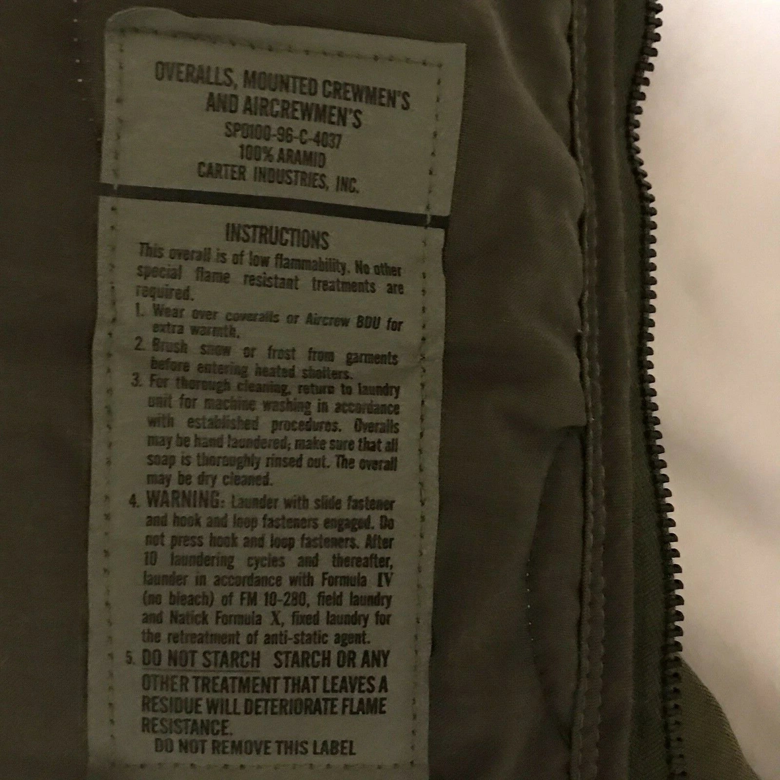 US MILITARY ARMY AIRFORCE INSULATED NOMEX HIGH QUALITY OVERALL SNOW&SPORT SM.SHT - Image 5