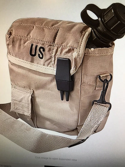 US Military 2 Quart Desert Canteen With Cover and Shoulder Strap Complete New - Image 1