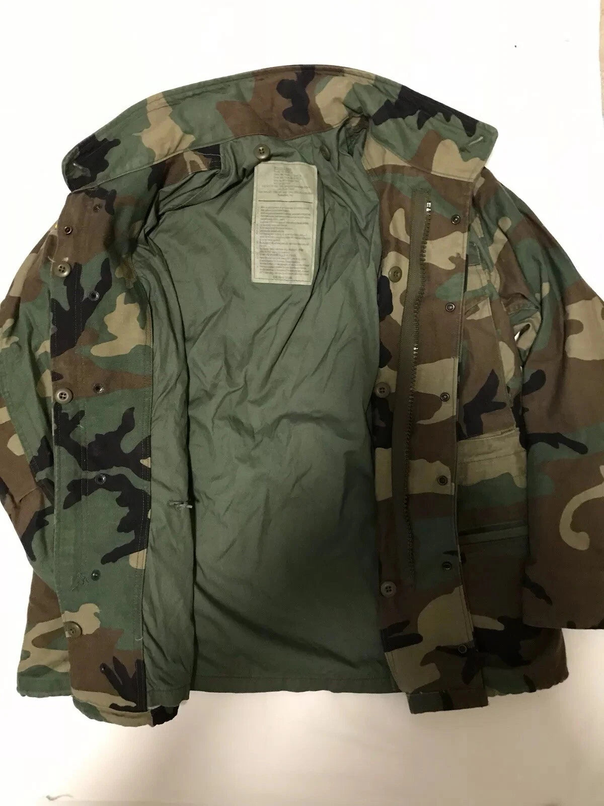 Genuine US Military Woodland Camoflauge M65 Field Jacket MXS Used Excellent - Image 6