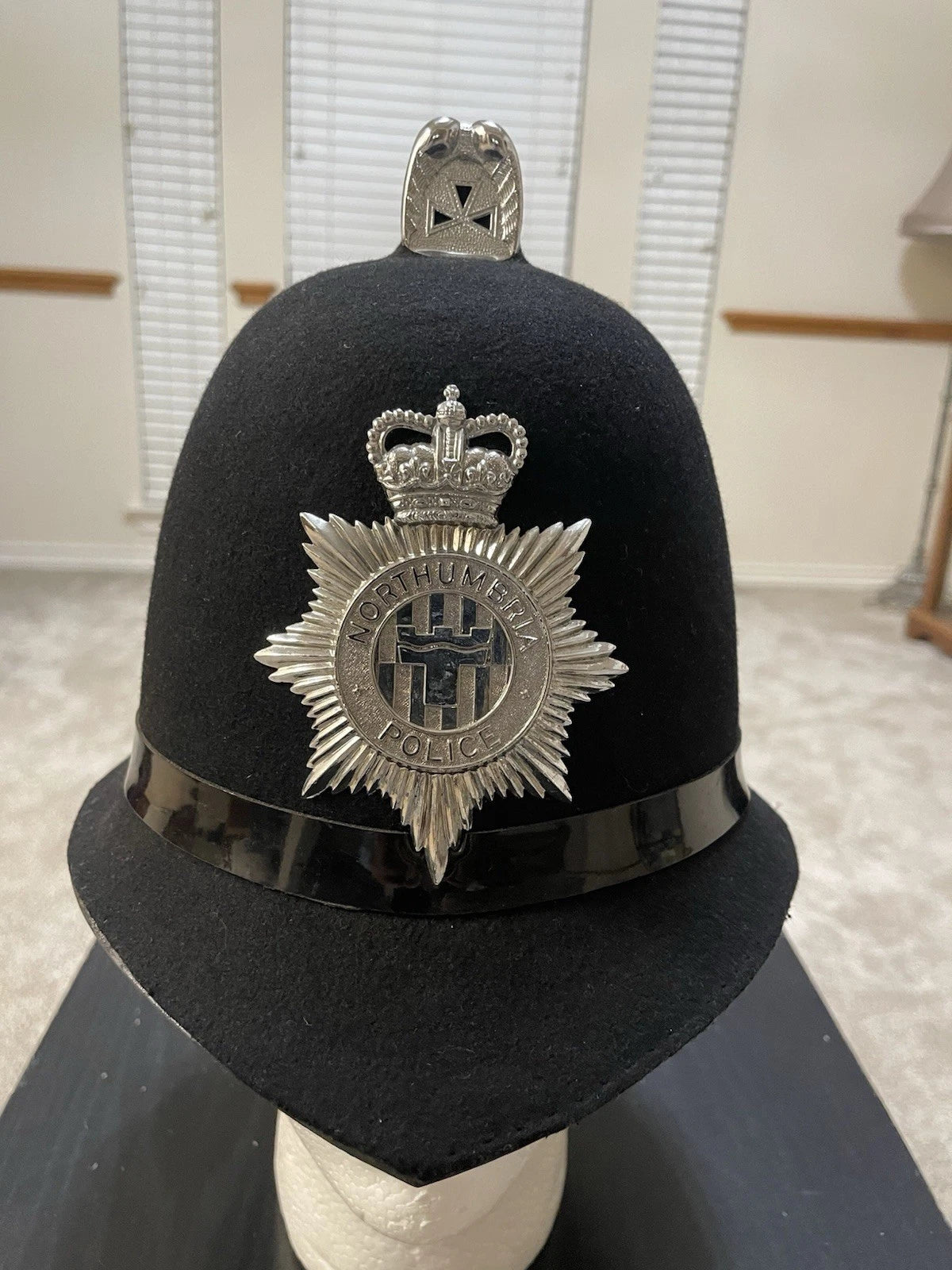 British Bobby  NORTHUMBRIA  Helmet Size 61/62 CM. X Large, 75/8" to 73/4 , Mint. - Image 1