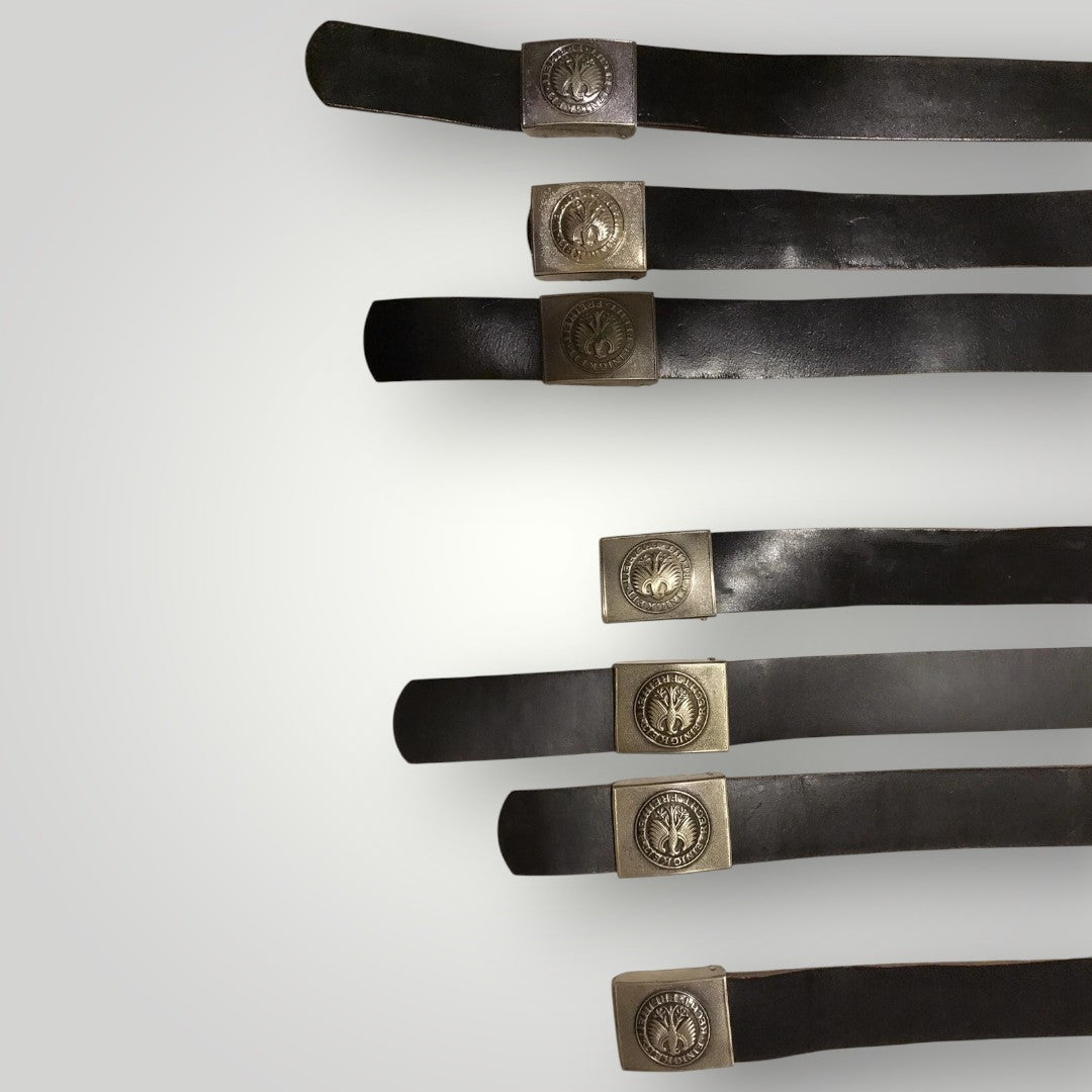 Genuine West German Military Black Leather Belt – Eagle Buckle