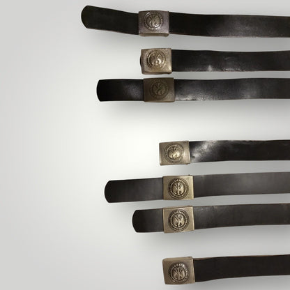 Genuine West German Military Black Leather Belt – Eagle Buckle