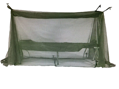 US MILITARY INSECT MOSQUITO NET BAR FIELD NETTING COT COVER WITH 4 POLES ALL NEW - Image 1