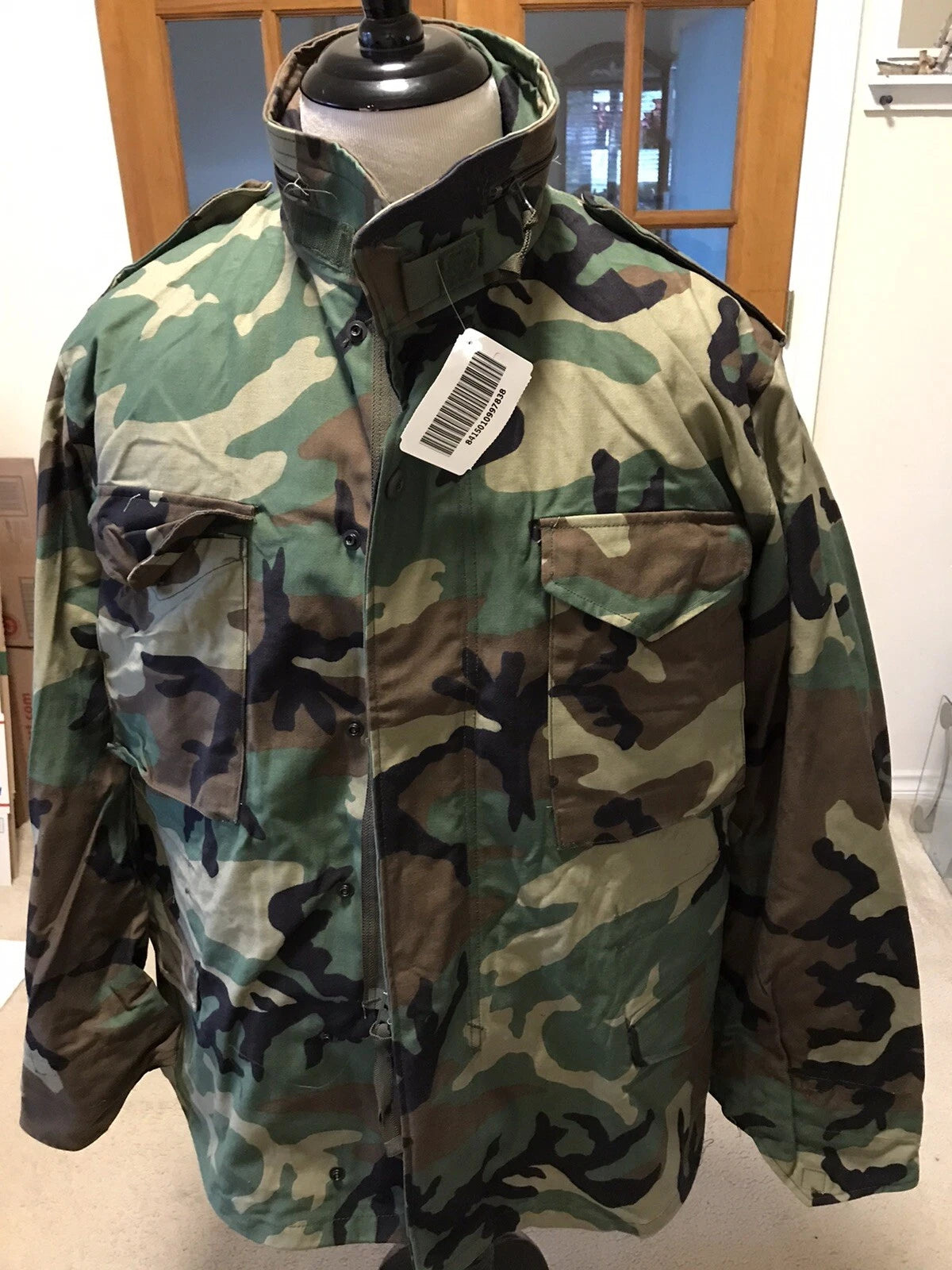 GENUINE US GI MILITARY WOODLAND CAMO M65FIELD JACKE MEDIUM REG. - Image 1