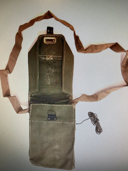 Vintage 40's WWII Era English Army Shoulder Bag 100% Cotton Brass Hardware - Image 9