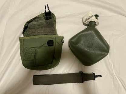 New-US GI O.D.Green 2 Qt Canteen with Carrier/Cover and Shoulder Strap,Un-Issued - Image 1