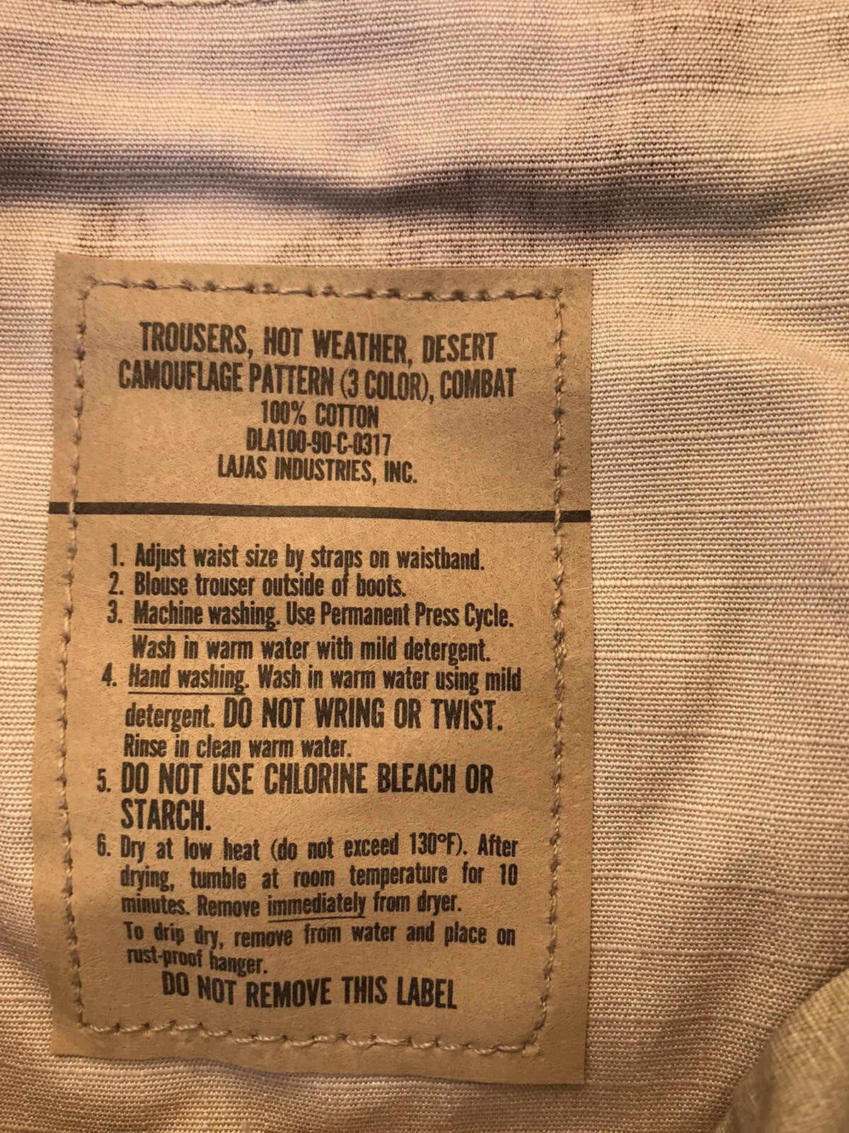 GENUINE US GI MILITARY DESERT STORM 3 COLOR  RIP STOP BDU CARGO PANTS SM REG - Image 6