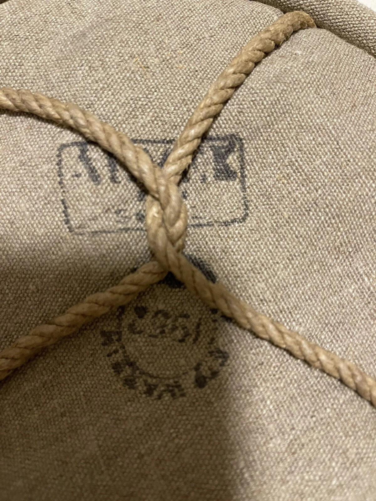 Genuine Vintage French Military Bag Tote Water Bucket Canvas Material - Image 3